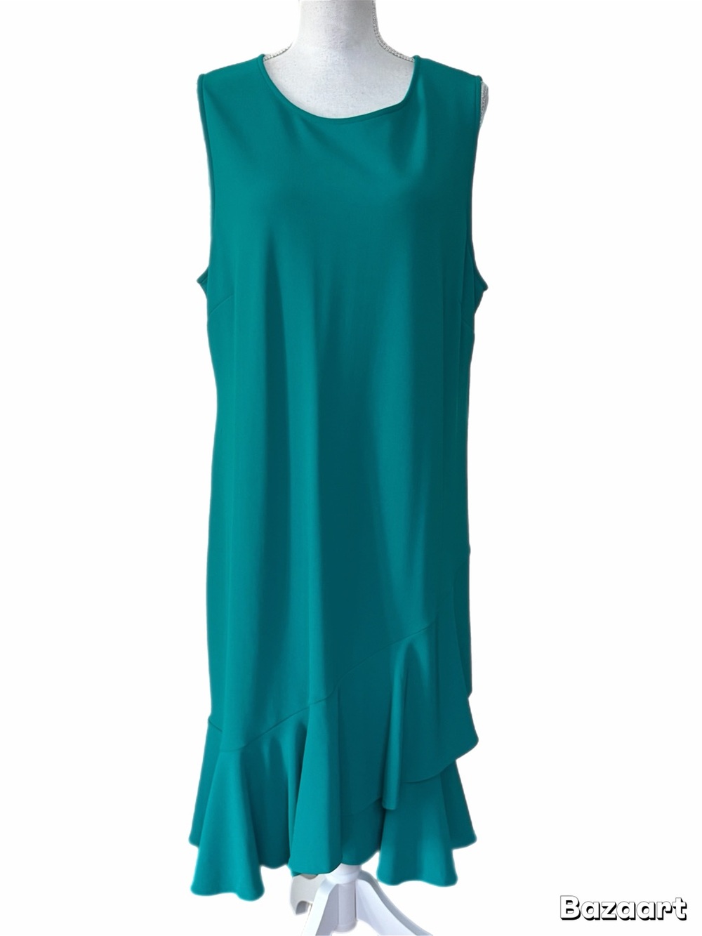Boston Proper Size XL NWT Green Sleeveless Ruffle Hem Midi Dress Elegant - Picture 2 of 6